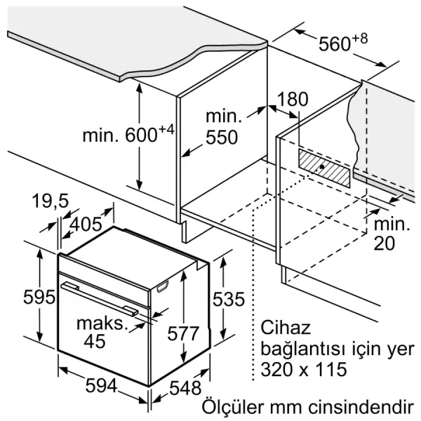 iQ700 Ankastre Fırın 60 x 60 cm Siyah