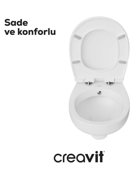 Creavit Perla Kanallı Asma Klozet, Creavit Yavaş Kapanan Kapak