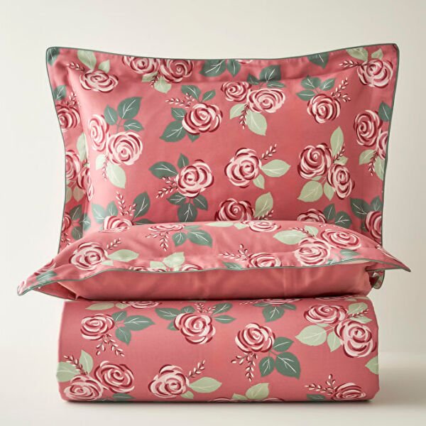 %100 Pamuk Saten Rose Çift Kişilik Nevresim Seti Mürdüm (200x220 cm)