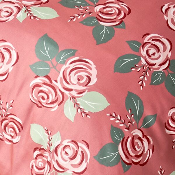 %100 Pamuk Saten Rose Çift Kişilik Nevresim Seti Mürdüm (200x220 cm)
