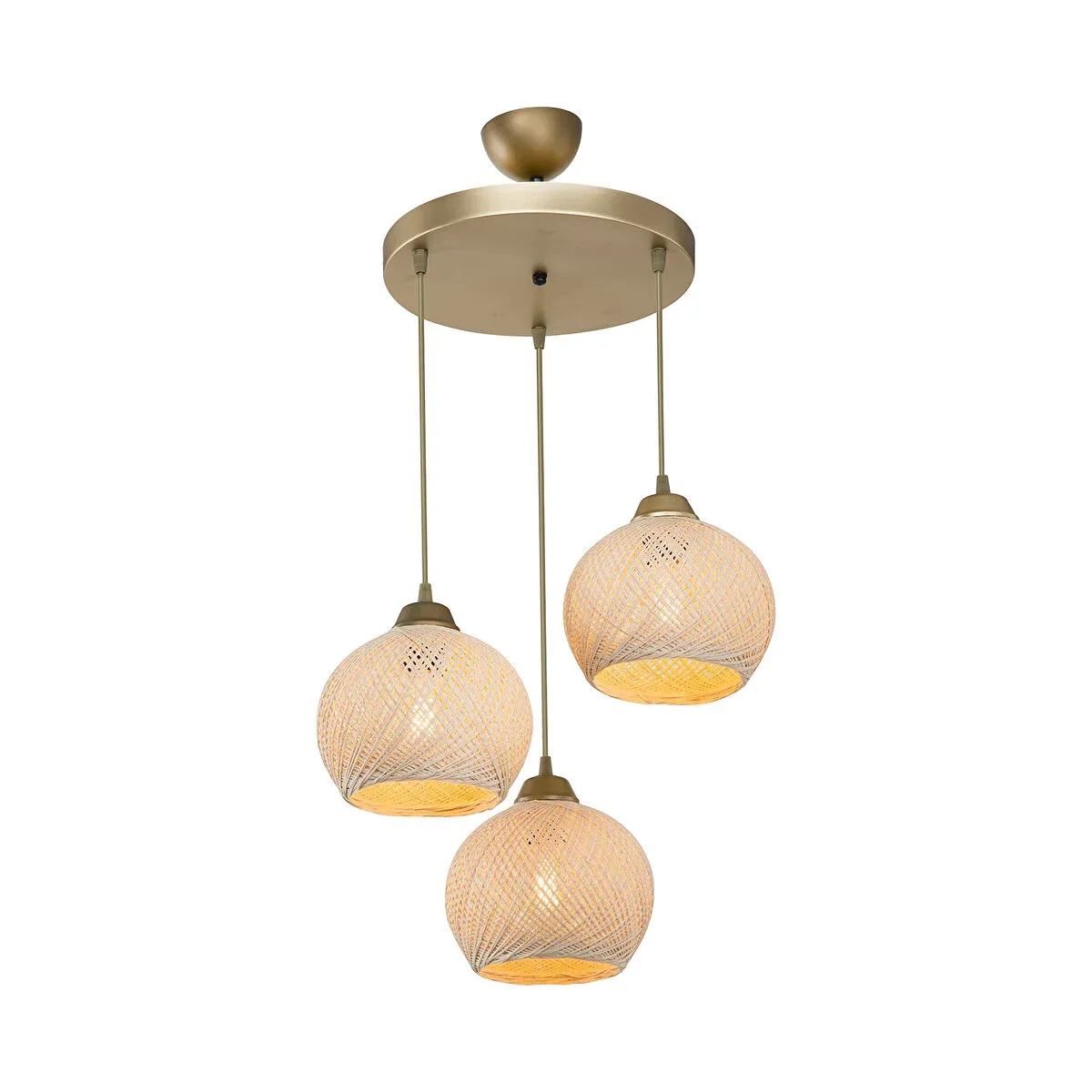ModeLight Yumak 3lü Gold Kasa - Krem Şapka