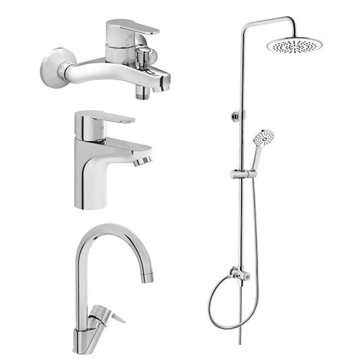 Artema 3c Duş Kolonu A45786 + Win S Banyo+lavabo+eviye Batarya Seti