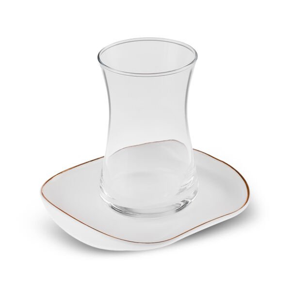 Karaca Streamline Plato 12 Parça 6 Kişilik Cam Çay Seti 165 ml