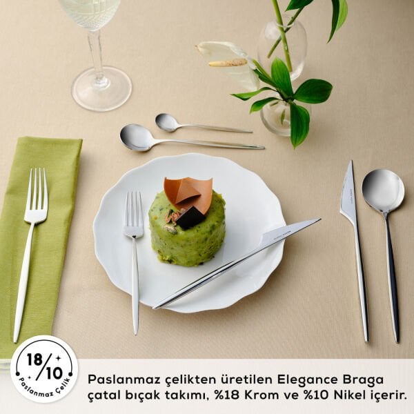 Karaca Elegance Braga Platin 12 Kişilik 84 Parça Çatal Kaşık Bıçak Takımı