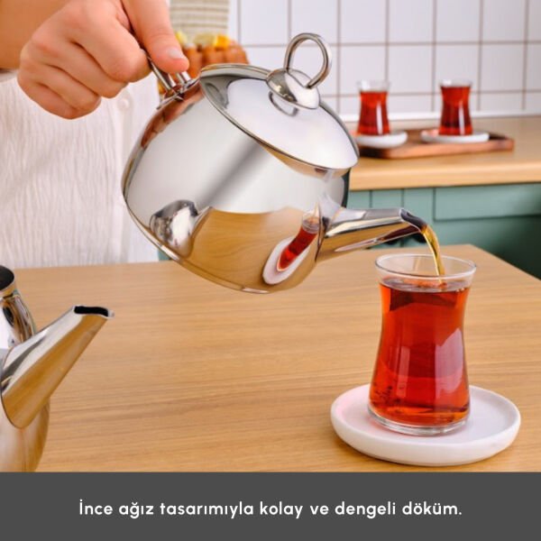 Karaca Belinay İndüksiyon Tabanlı Midi Metal Çaydanlık Takımı