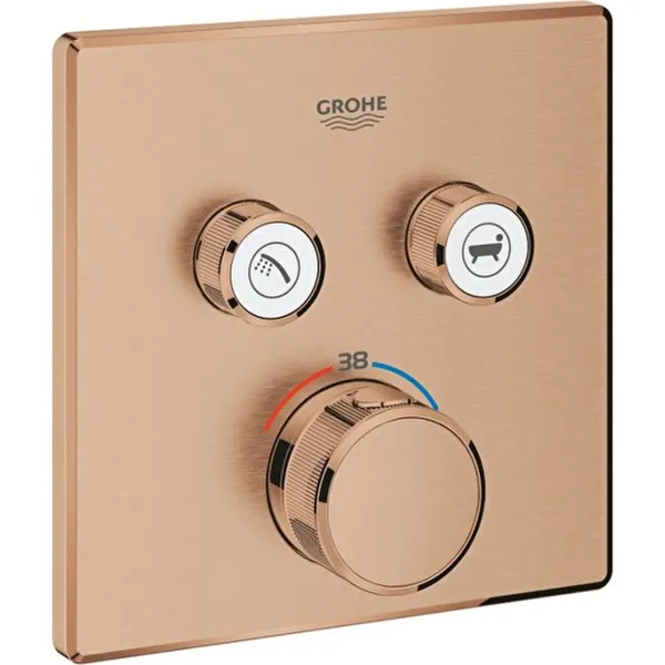 Grohe Grohtherm Smartcontrol Çift Valfli Akış Kontrollü, Ankastre Termostatik Duş Bataryası - 29124dl0