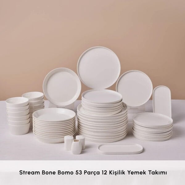 Karaca Stream Bone Bomo 53 Parça 12 Kişilik Yemek Takımı