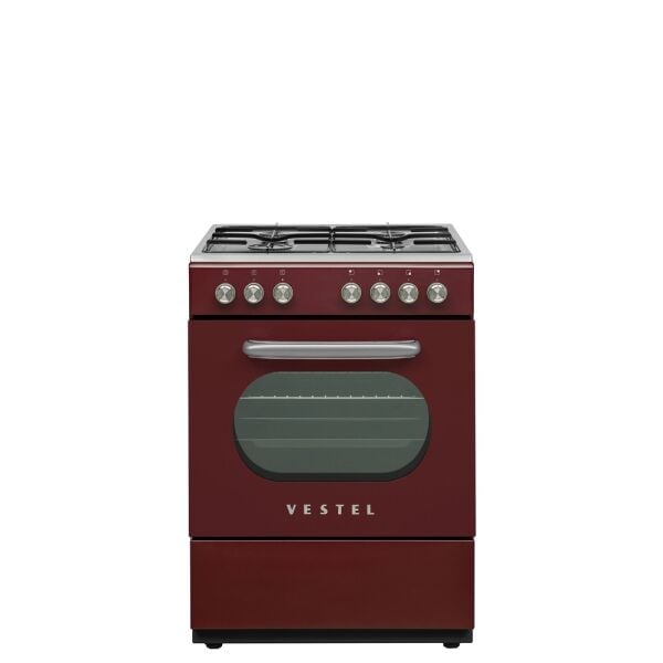 Vestel Retro SF 84011 DG Bordo 4 Gözü Gazlı A Enerji Sınıfı Solo Fırın