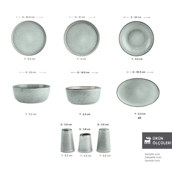 Karaca Earth Collection Skal 55 Parça 12 Kişilik Yemek Takımı