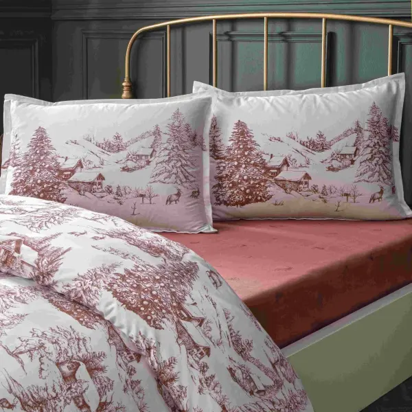 Linens Sc Allday Chalet Nevresim Takımı Çift Kişilik Bordo
