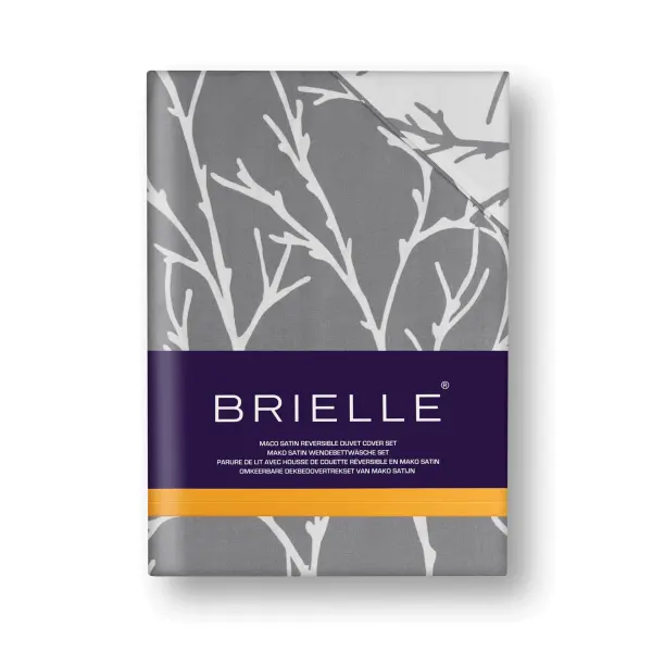 Brielle Queen Size Saten Nevresim Seti Gri