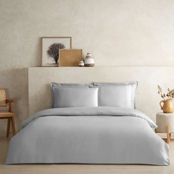 Linens X TENCEL™ Lyocell 2'li Volanlı Yastık Kılıfı Seti Gri