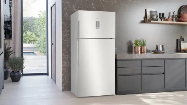 iQ500 Üstten Donduruculu Buzdolabı 186 x 86 cm Kolay temizlenebilir Inox, Total noFrost