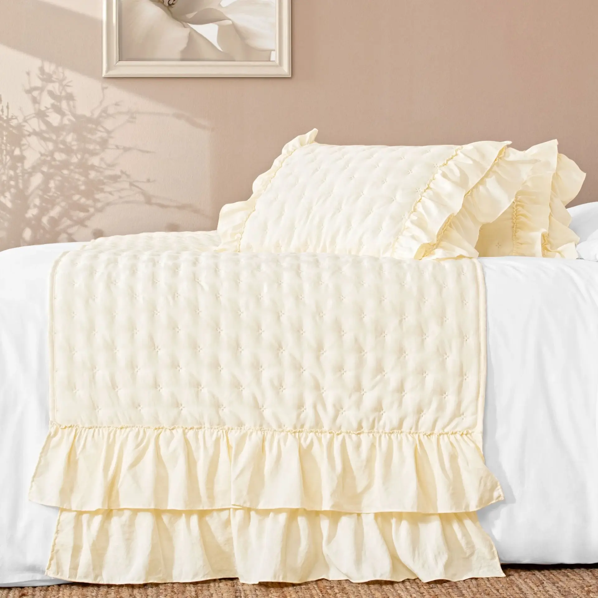 Linens Scarlett Standart Yatak Runner Seti Taş
