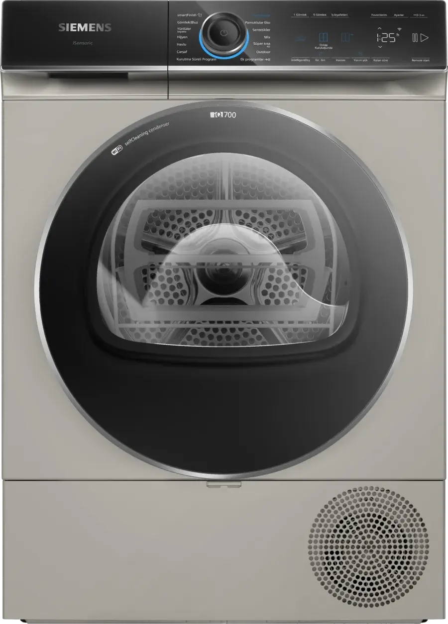 iQ700 Isı Pompalı Kurutma Makinesi 9 kg Gümüş