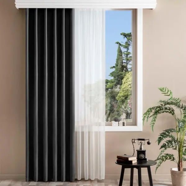 Taç Bright Hazır Fon Perde Bej 150x260 cm