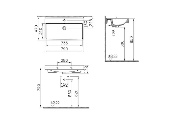 Integra Square Lavabo