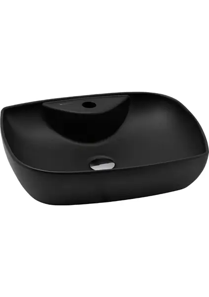 Seramiksan Dies Oval Mat Siyah Delikli Lavabo 50 cm A002182H