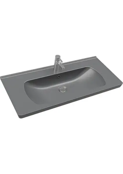 Seramiksan Saturn 100X45 cm Mat Antrasit Etajer Uyumlu Lavabo A142031K