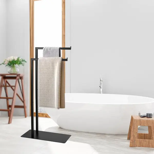 tAALu Havlu Askısı, Ayaklı, Ayaklı, Siyah, Havlu Askısı, Delmeden Banyo Havlusu Askısı, Dekoratif Banyo, Oturma Odası, Mutfak Için