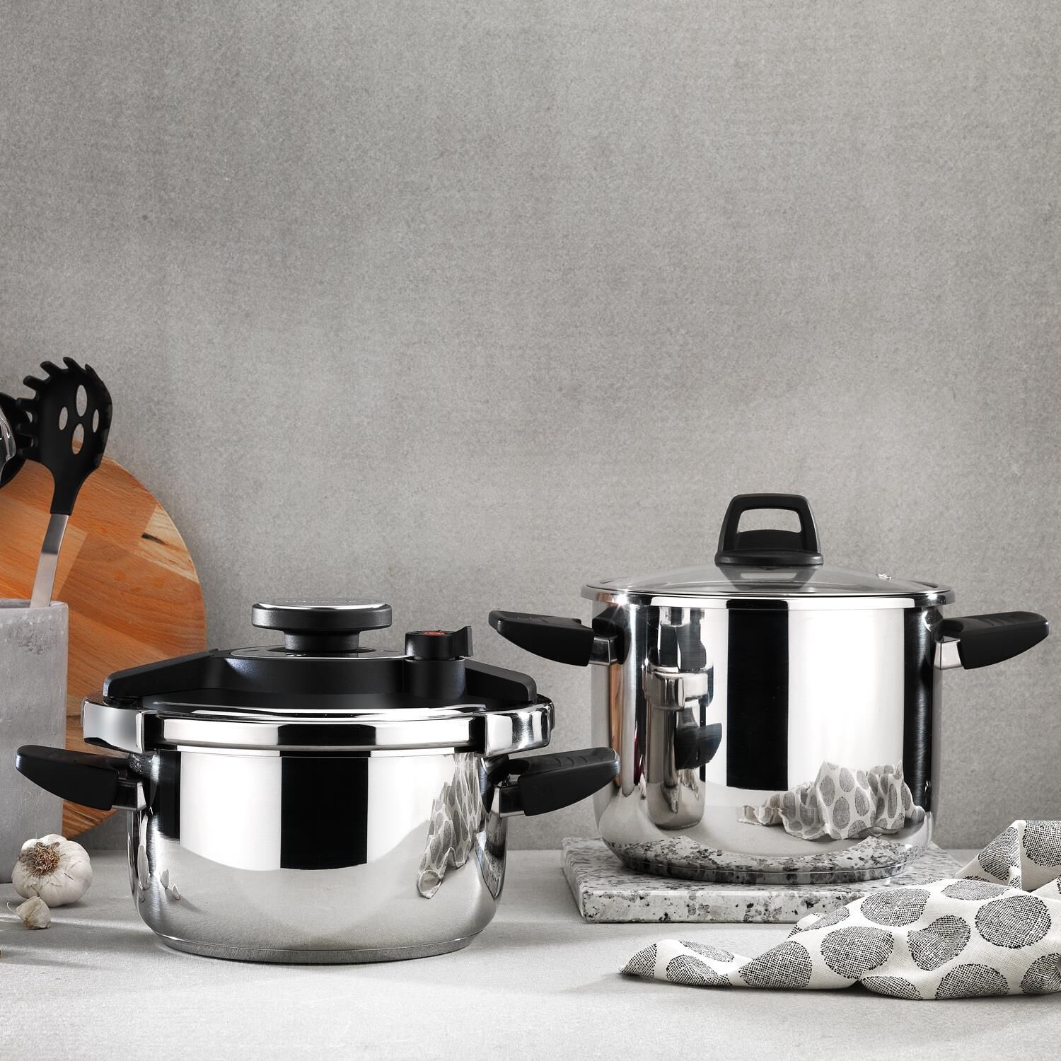 Schafer Compact 4 Parça Düdüklü Tencere Seti 4+6,5 L-Siyah