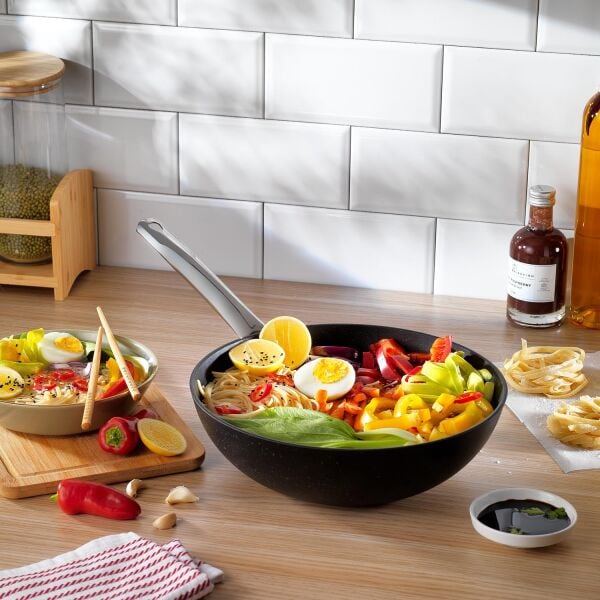 Schafer Black Stone Wok Tava 28 Cm-Siyah