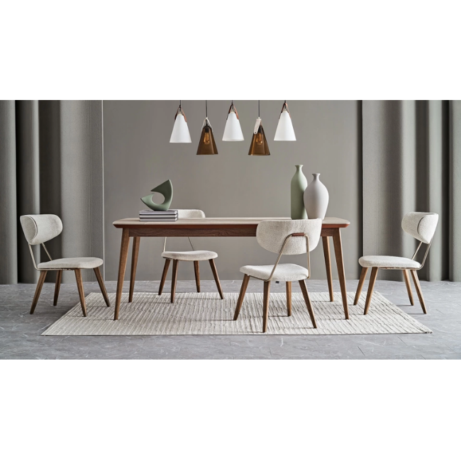 BRITA Sabit Yemek Masası - Ahşap Ayak - 200 cm