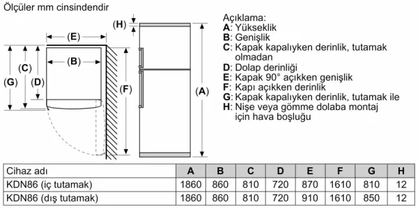 Serie 6 Üstten Donduruculu Buzdolabı 186 x 86 cm Kolay temizlenebilir Inox, Total No Frost
