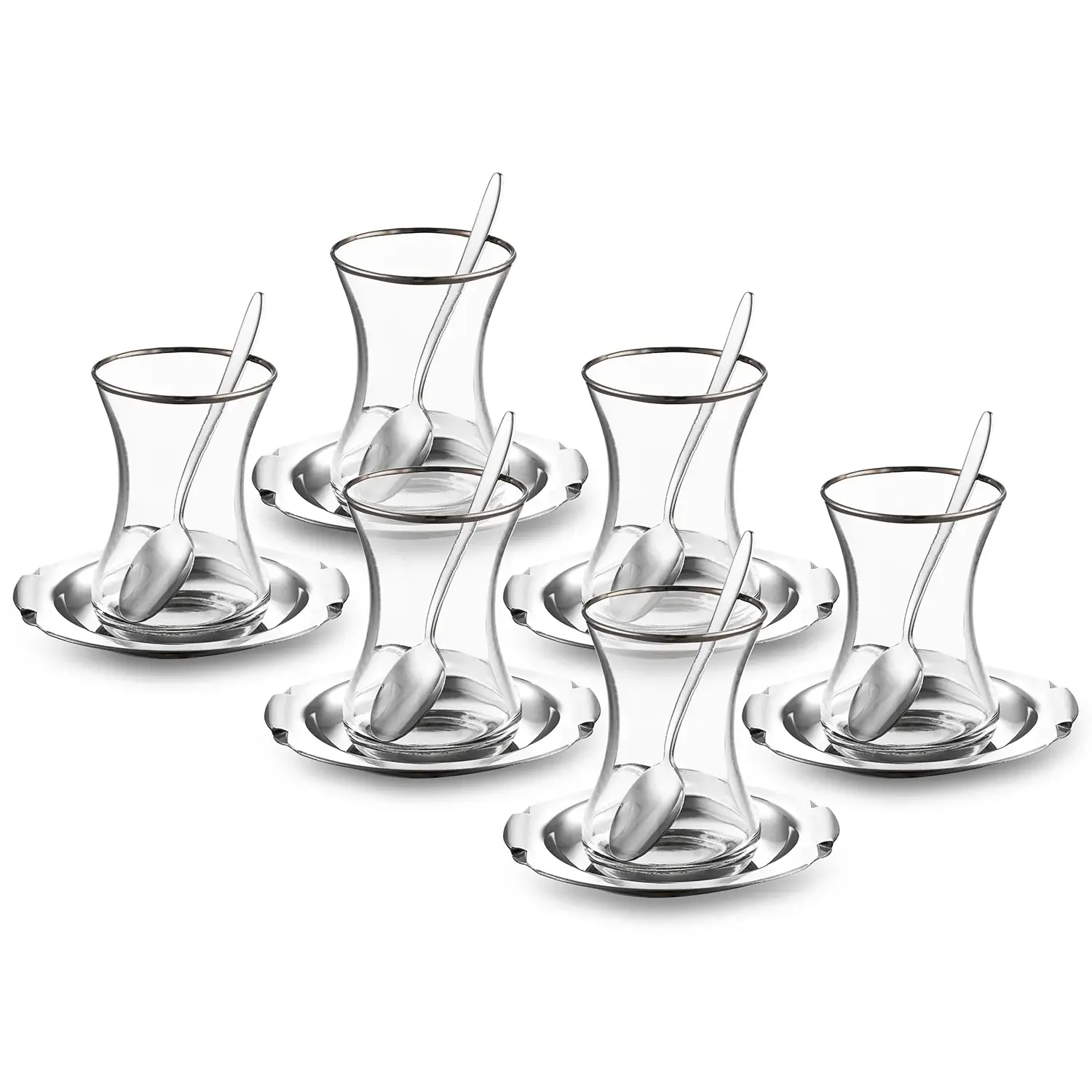 Jumbo Mars 18 Parça Çelik Çay Seti