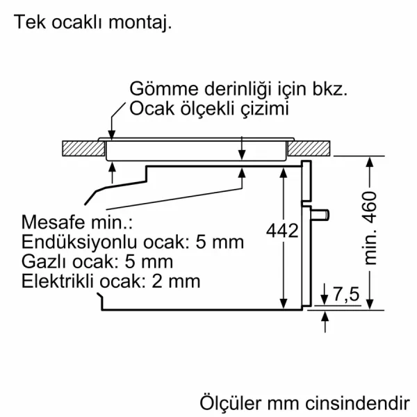 Serie 8 Buharlı Fırın 60 x 45 cm Siyah