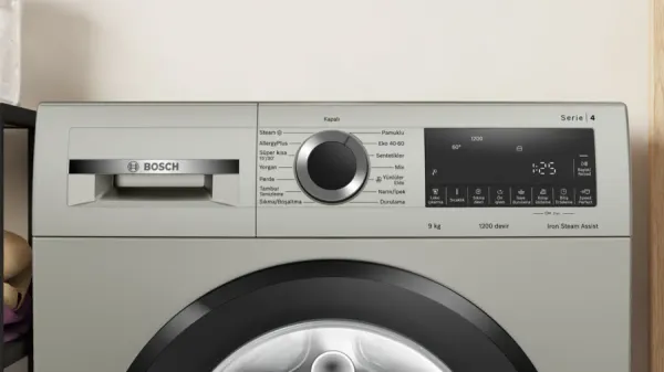 Serie 4 Çamaşır Makinesi 9 kg 1200 dev./dak., Gümüş