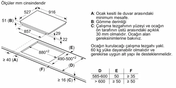 Serie 8 İndüksiyonlu Ocak 90 cm Çerçeveli Montaj