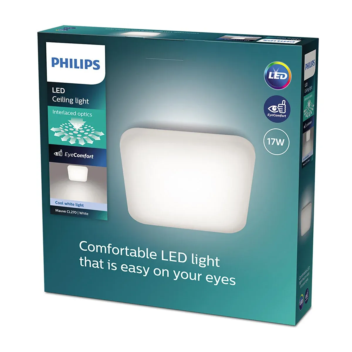 Philips Mauve Kare Plafonyer 17w 4000k